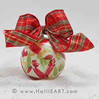 Christmas ornaments painted by Hallie